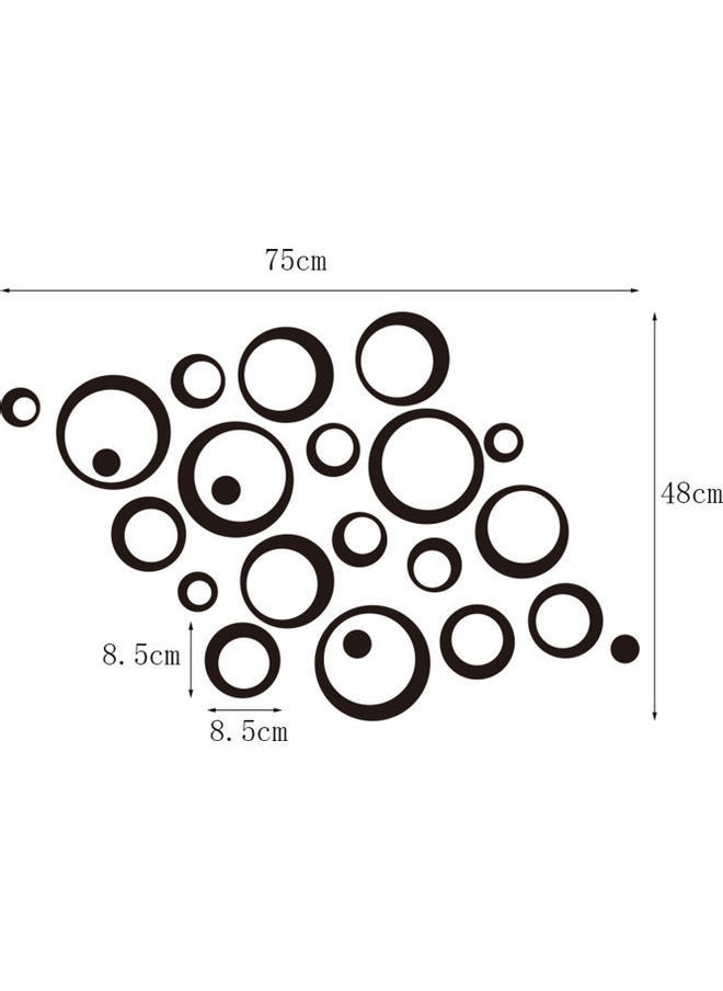 NIBEMINENT - Round Wall Mirror Stickers Black 15.00 x 0.50 15.00cm - Image 1