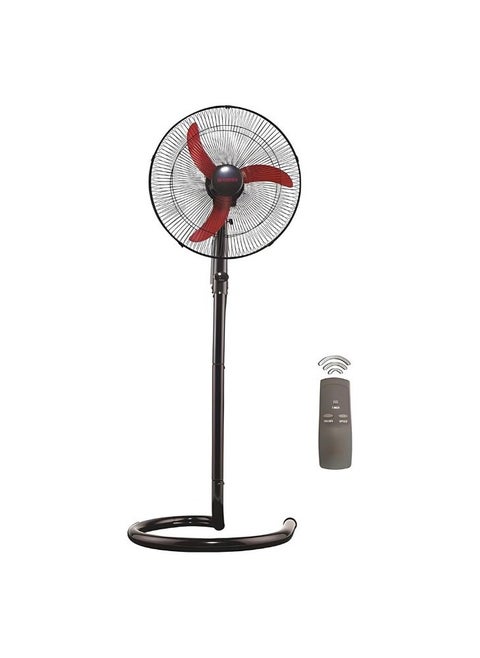 Fresh Ghost stand fan, 20 inches, with remote control, black & red