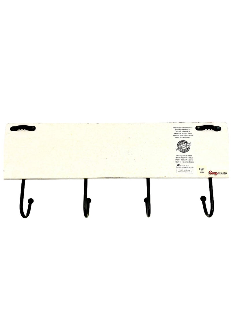 Souq DESIGNS - Clothes Hanger Rustic Wooden Design For Organizing Daily Accessories - Perfect Door Hook For Entryway And Hallway With Stylish Storage Solutions - Image 1