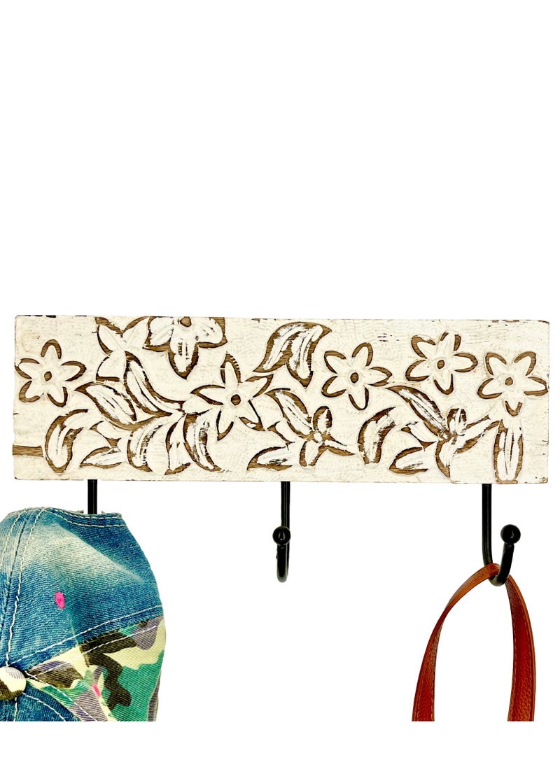 Souq DESIGNS - Clothes Hanger Rustic Wooden Design For Organizing Daily Accessories - Perfect Door Hook For Entryway And Hallway With Stylish Storage Solutions - Image 1