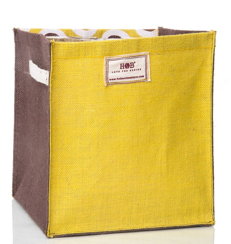 HB Storage Basket Wardrobe Storage Home Storage Clothes Storage Bag Space Saver Bag Open Storage Bins Under Bed Storage Storage Drawer Jute Basket Yellow Sunflower - Image 3