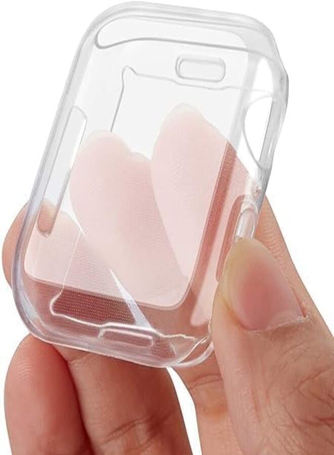 Next Next Store Case Compatible with iWatch Series 7/8/9 41mm, Shockproof, Scratch-Resistant, Lightweight, Soft Silicone, All-Around Protection, Clear.