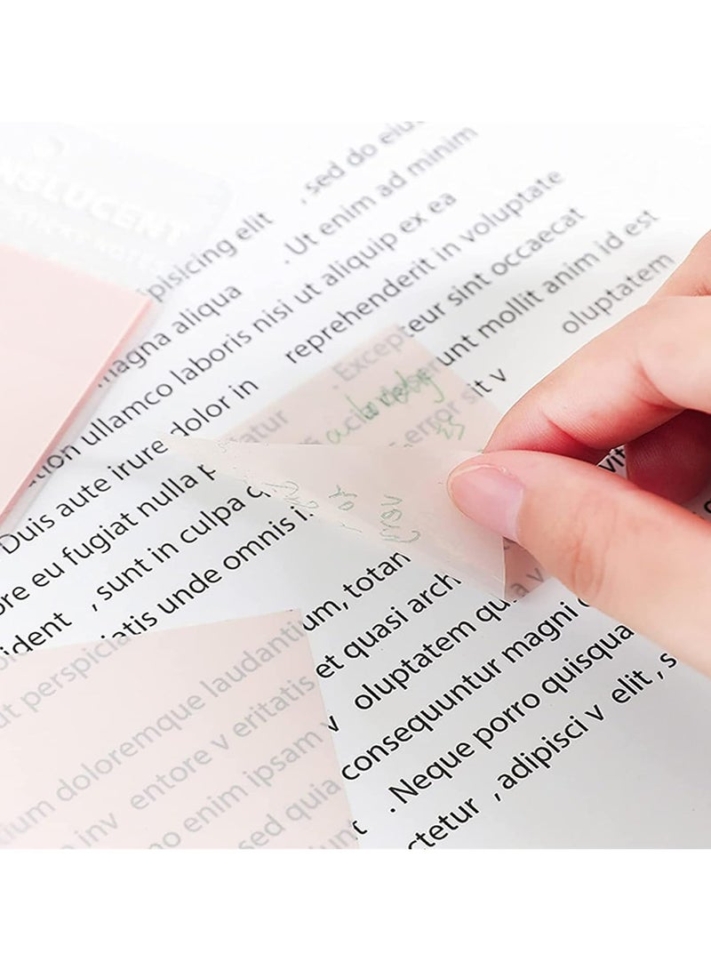 CMGTYYD Transparent Sticky Notes with Aesthetic Pens Set, 12pcs Aesthetic Highlighters 300 Sheets Clear Sticky Tabs Waterproof Color Sticky Tabs Transparent Sticky Notes for Office School Home - Image 4