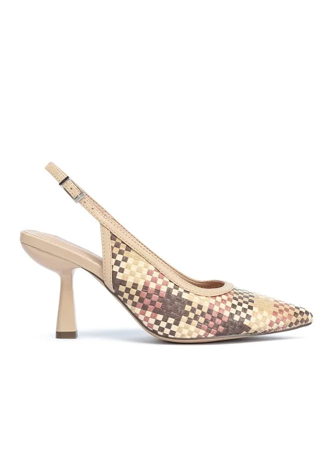 Multi-Check Woven Slingback MC 016