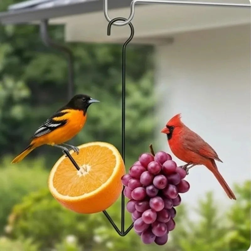 3/1PCS Hanging Fruit Feeders for Outdoor Gardens Yards Black Iron Double Fork Bird Feeder Oriole Hummingbird Bird Food Holder - Image 3