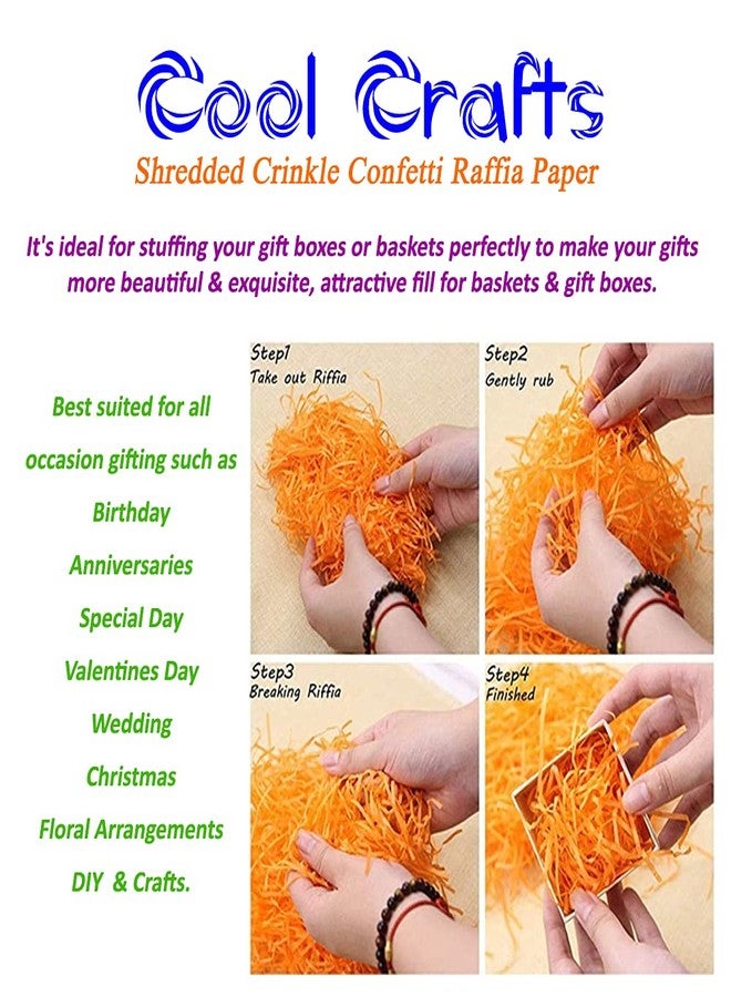 Cool Crafts ورق مجعد ممزق من كول كرافتس، قصاصات من الرافيا لتغليف الهدايا، حشو الصناديق، زينة عيد الفصح وعيد الميلاد، أعمال يدوية (أخضر، 100 غرام) - Image 3