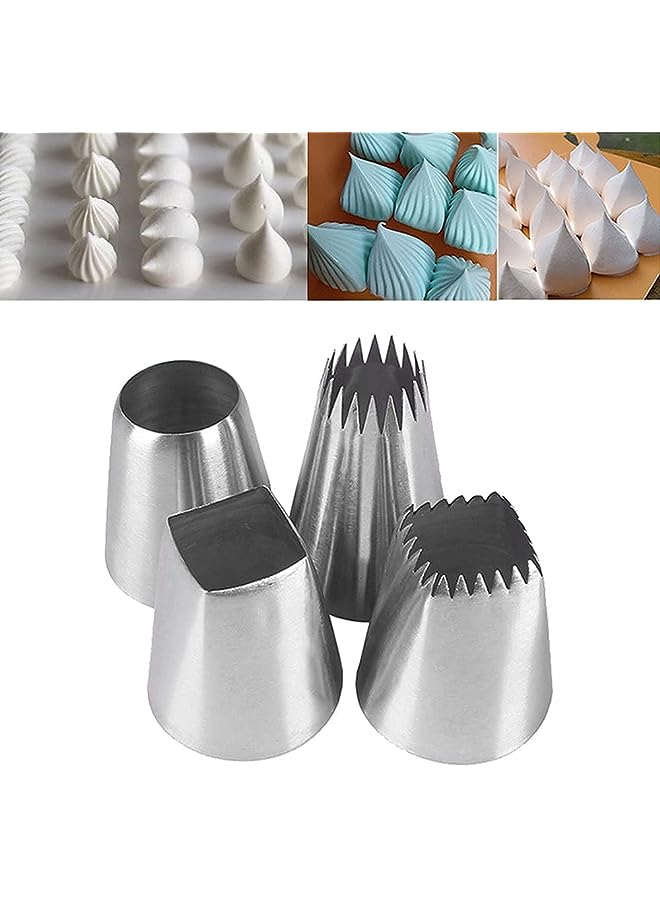KASTWAVE أدوات تزيين الكعك، مجموعة نصائح التزيين، مستلزمات تزيين الكعك للخبز مع قابلة لإعادة الاستخدام، مجموعة نصائح تزيين الكعك، أدوات مطبخ من الفولاذ المقاوم للصدأ لتزيين الكعك، الكعك، الكب كيك (النوع 4) - Image 1