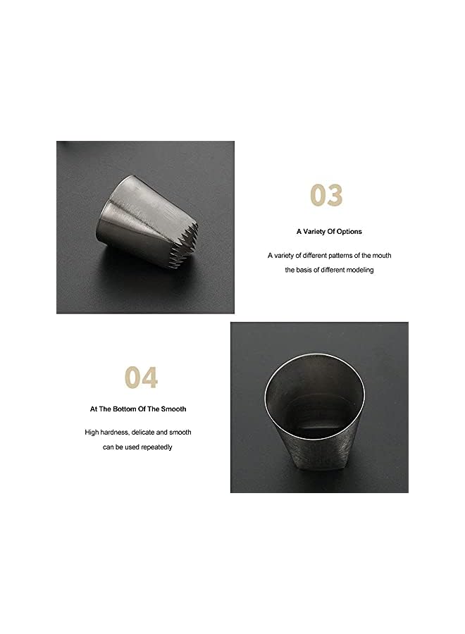 KASTWAVE أدوات تزيين الكعك، مجموعة نصائح التزيين، مستلزمات تزيين الكعك للخبز مع قابلة لإعادة الاستخدام، مجموعة نصائح تزيين الكعك، أدوات مطبخ من الفولاذ المقاوم للصدأ لتزيين الكعك، الكعك، الكب كيك (النوع 4) - Image 3