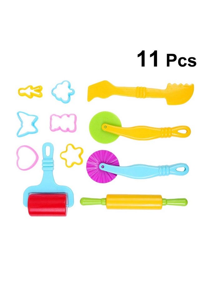 ييهيبيبي مجموعة أدوات عجينة الطين من يا بيبي، مكونة من 11 قطعة، بكرات عجينة اللعب، قوالب، قواطع، أدوات تشكيل، ألوان عشوائية - متعددة الألوان - Image 1