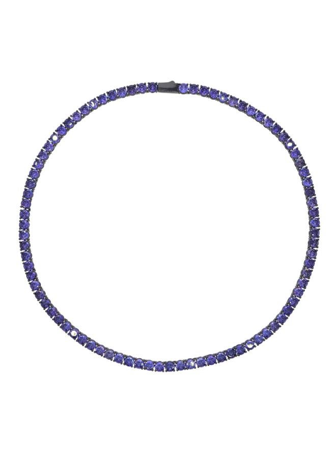 New 5mm Black Gold Black Purple Zircon Tennis Chain Necklace European And American Men's Hip Hop Necklace Jewelry 