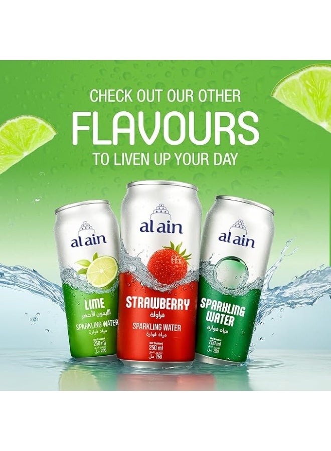 Al Ain Sparkling Water Lime Flavor 250ml Cans Pieces of 6 - Image 2