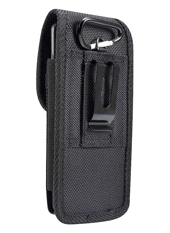 erorex - Nylon Belt Holster With Metal Clip And Card Holder For Kyocera Android One X3 Td Lte Jp X3 Kc Black - Image 1