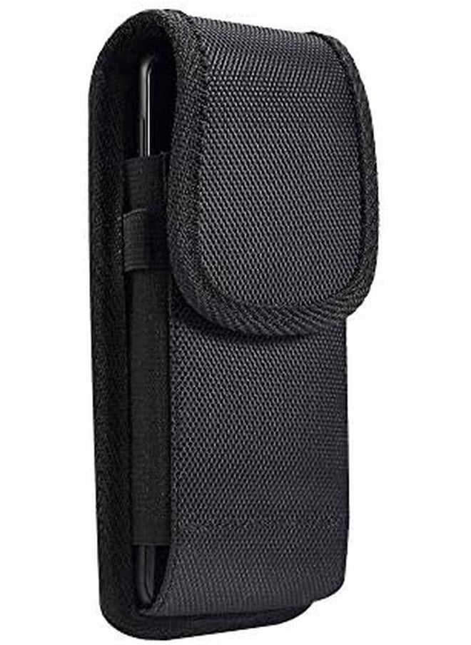 erorex - Nylon Belt Holster With Metal Clip And Card Holder For Kyocera Android One X3 Td Lte Jp X3 Kc Black - Image 1