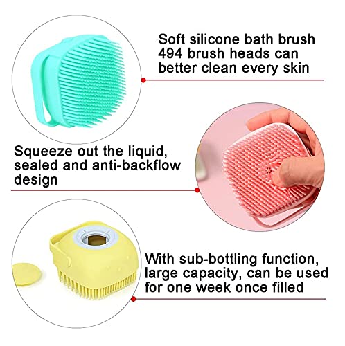 T TOPLINE Soft Silicone Bath Brush With Hooks Baby Showers silicon Cleaning Brushes Massage Skin Scrubber Can Fill Shampoo - Image 3