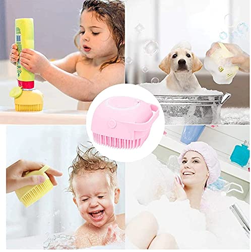 T TOPLINE Soft Silicone Bath Brush With Hooks Baby Showers silicon Cleaning Brushes Massage Skin Scrubber Can Fill Shampoo - Image 2