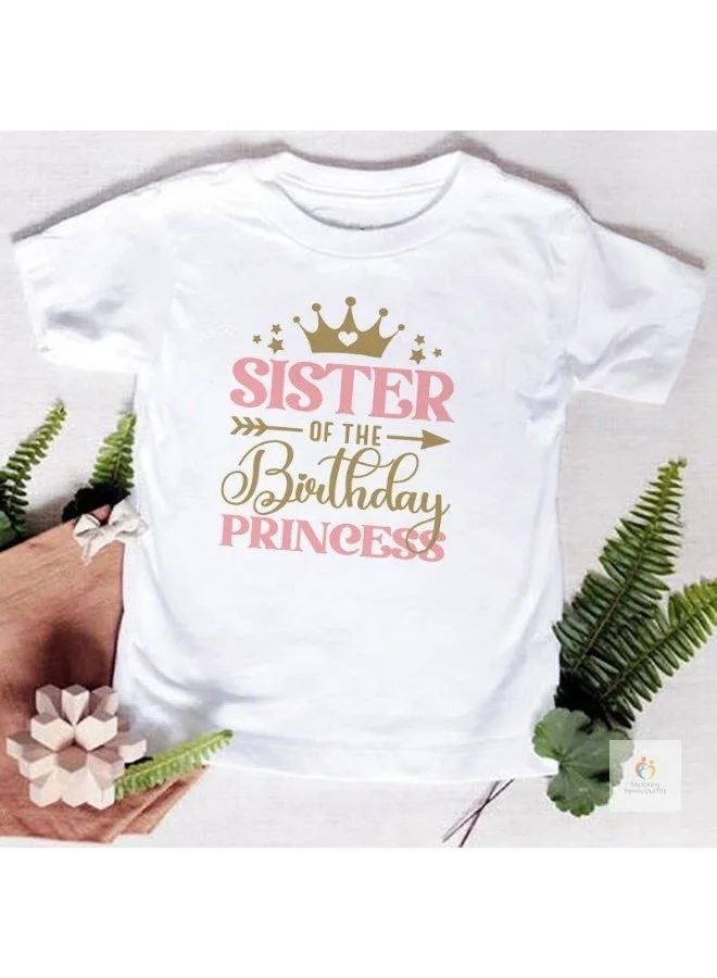 Matching Family Outfits  Birthday Princess Family Matching T-Shirts – Printed Casual White Tees | Matching Family Outfit for Photos & Parties | High-Quality Breathable Cotton Fabric, Available in Multiple Sizes  | Best Price UAE