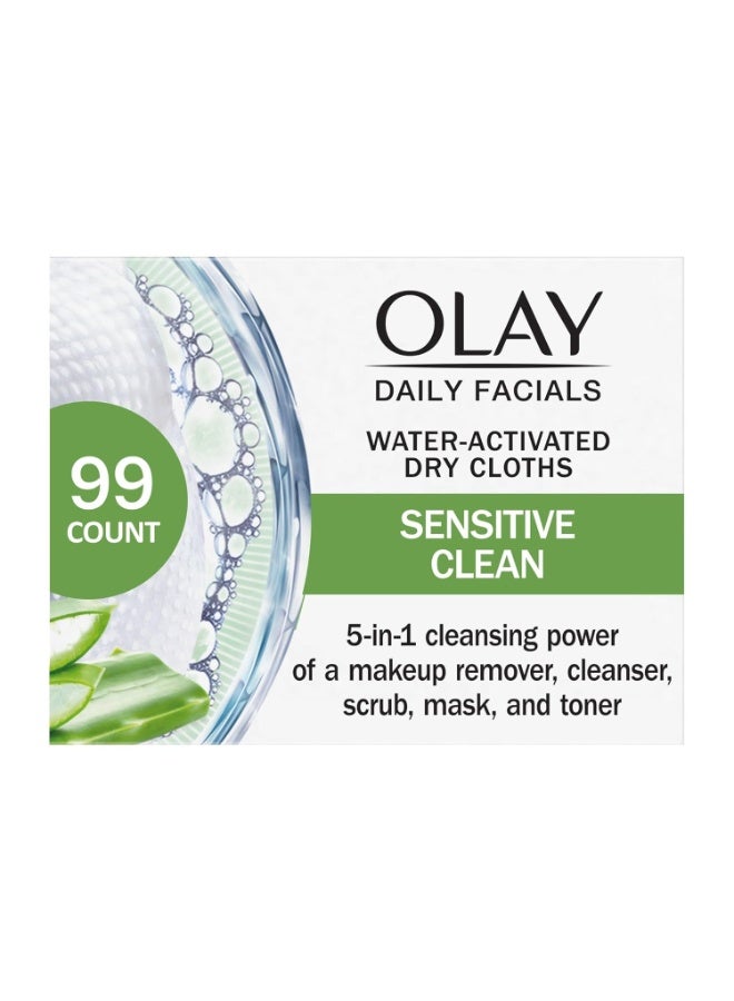 Olay Daily Facials for Clean Sensitive Skin, Makeup Remover Wipes, Soap-Free and Fragrance-Free Cleanser Cloths, 33 Count (Pack of 3) - Image 3