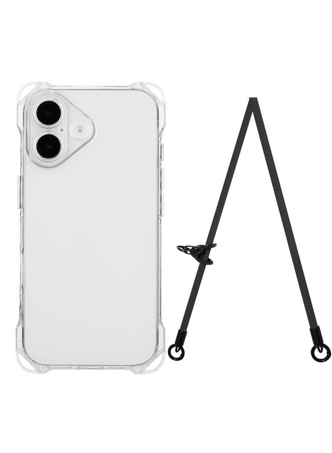 S-TOP Case For iPhone 16 Plus Four-corner Shockproof TPU Phone Case with Lanyard - Image 1