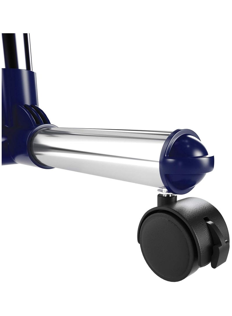 Mahmayi SONGMICS Adjustable Garment Coat Rack with Casters, Versatile Hanging Rail Clothes Stand in Silver and Blue Finish (150 x 44 x 165 cm) - Perfect for Home & Closet Organization - Image 3