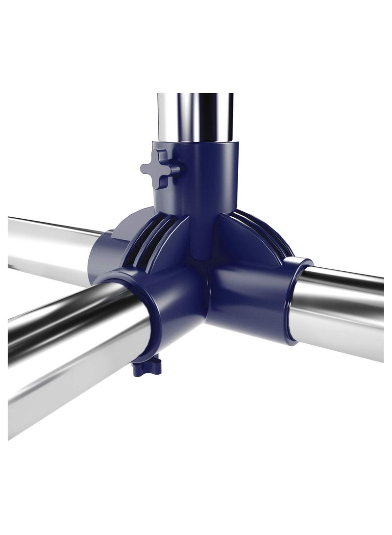 Mahmayi SONGMICS Adjustable Garment Coat Rack with Casters, Versatile Hanging Rail Clothes Stand in Silver and Blue Finish (150 x 44 x 165 cm) - Perfect for Home & Closet Organization - Image 4