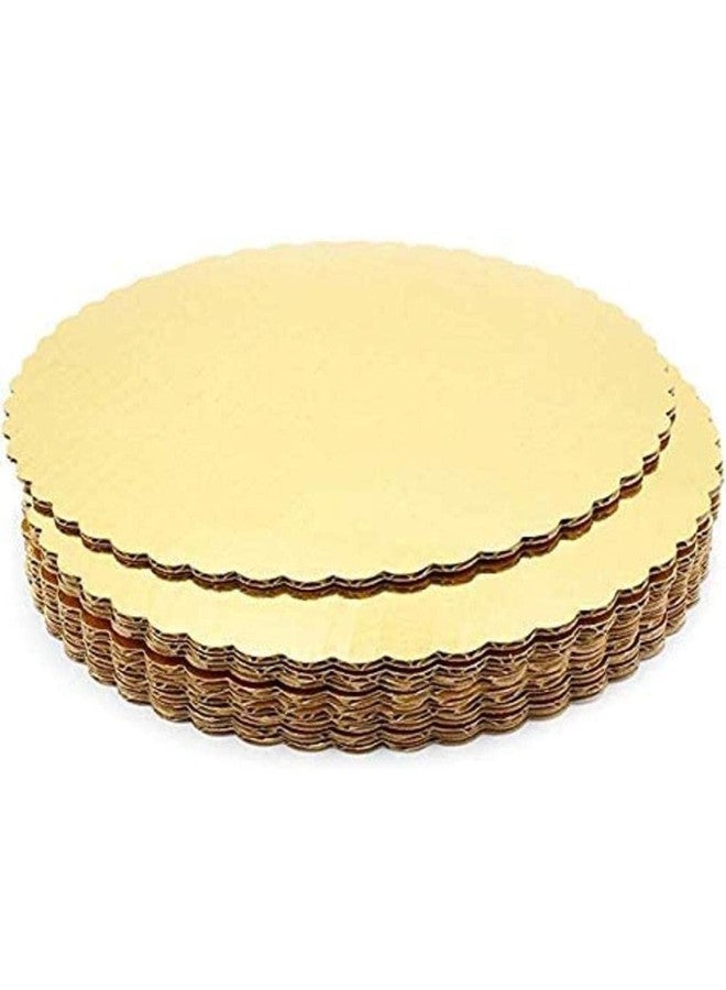 Bakerelation 10 INCH Cake Base Round Cardboard 15 Picecs-Piece Corrugated Round Circle Cardboard Round Cake Circle Base, 10 Inches Diameter, Gold - Image 1
