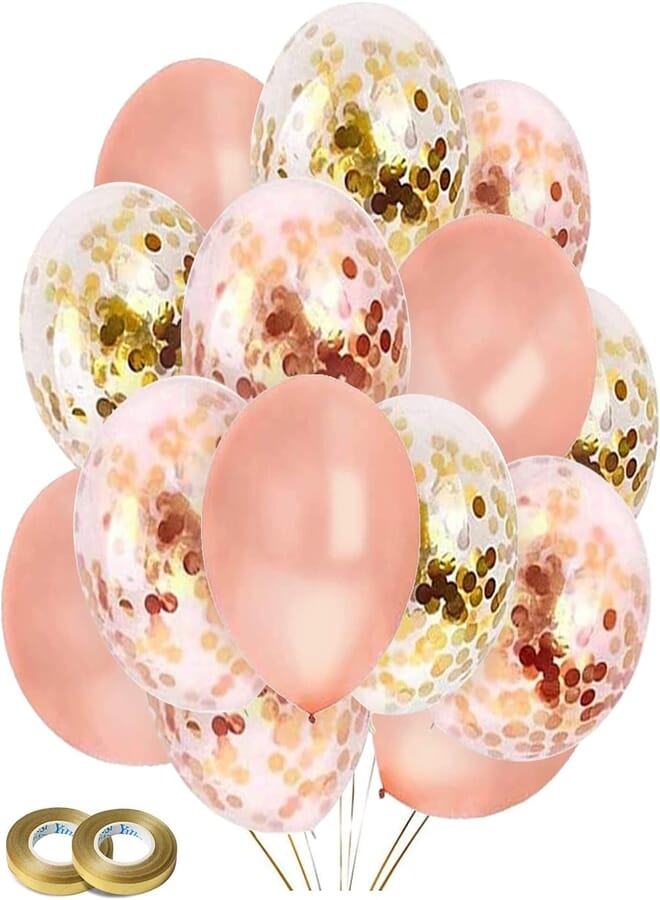 Secret 52pcs 12 Inch Rose Gold Balloons Confetti Balloons Latex Balloons Bulks for Balloons Party Supplies Birthday Party Decoration Bachelorette Bridal Shower Wedding Ceremony Decor , 2725611827508