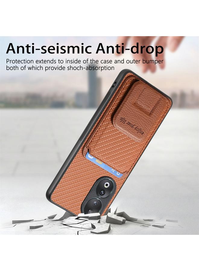 Zaboon Case For Huawei P50 Carbon Fiber Card Bag Fold Stand Phone Case - Image 3