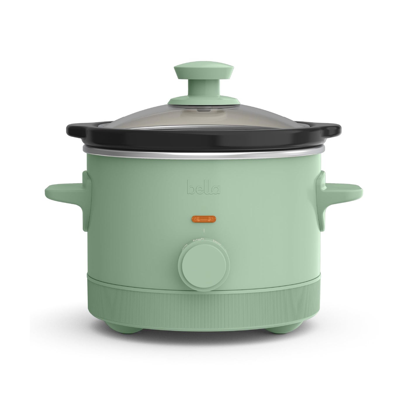 bella 1.5 Qt Slow Cooker with 3 Heat Manual Control, Ceramic Nonstick Coating, Dishwasher Safe Stoneware Pot and Tempered Glass Lid, Tangle Free Cord Wrap & Cool Touch Handles, Seaglass