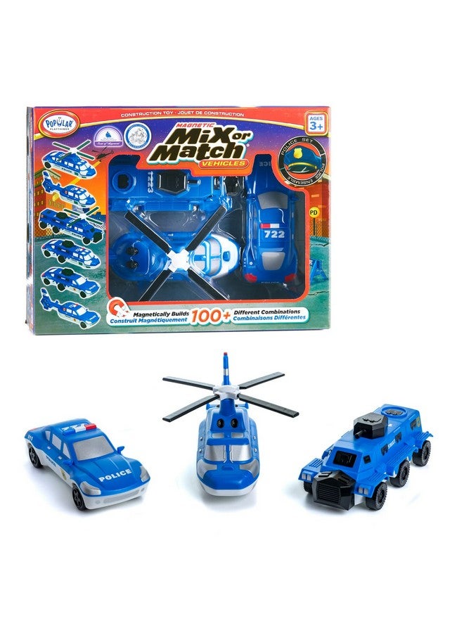 POPULAR PLAYTHINGS Mix or Match Vehicles, Magnetic Toy Play Set, Police - Image 1