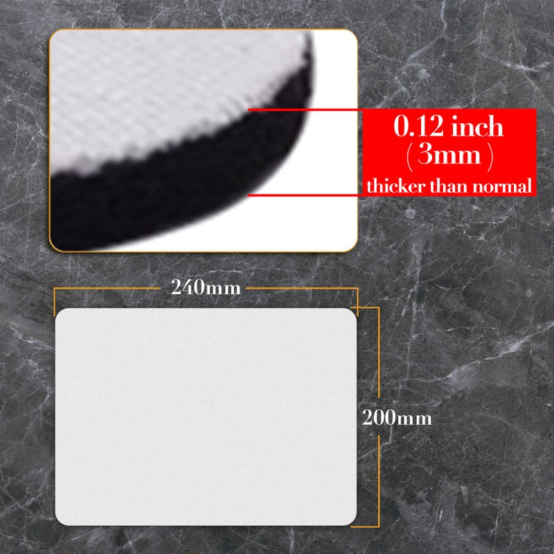 A-SUB Sublimation Mouse Pad Blank Rectangular Blanks 3mm Thick for Transfer Heat Press Printing Crafts 9.4x7.9x0.12 Inches White 11pcs - Image 2