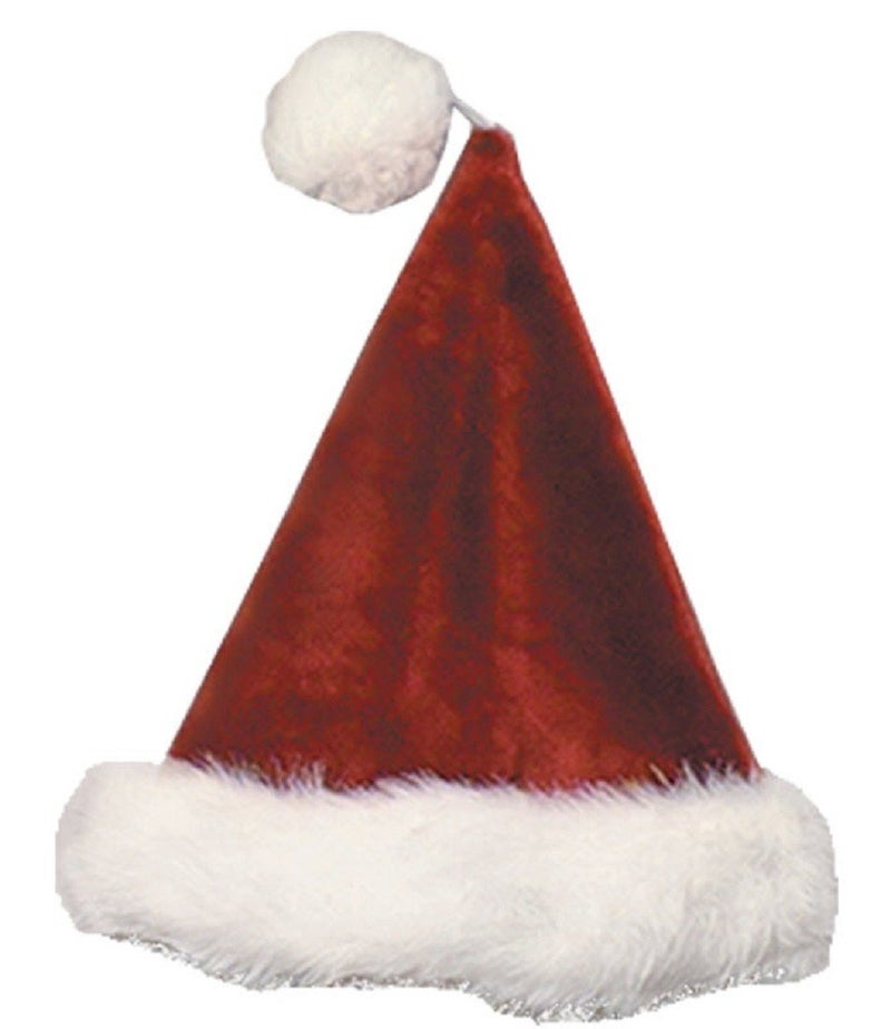 Halco Premium Santa Hat - Plush Velvet (Burgandy) - Image 1