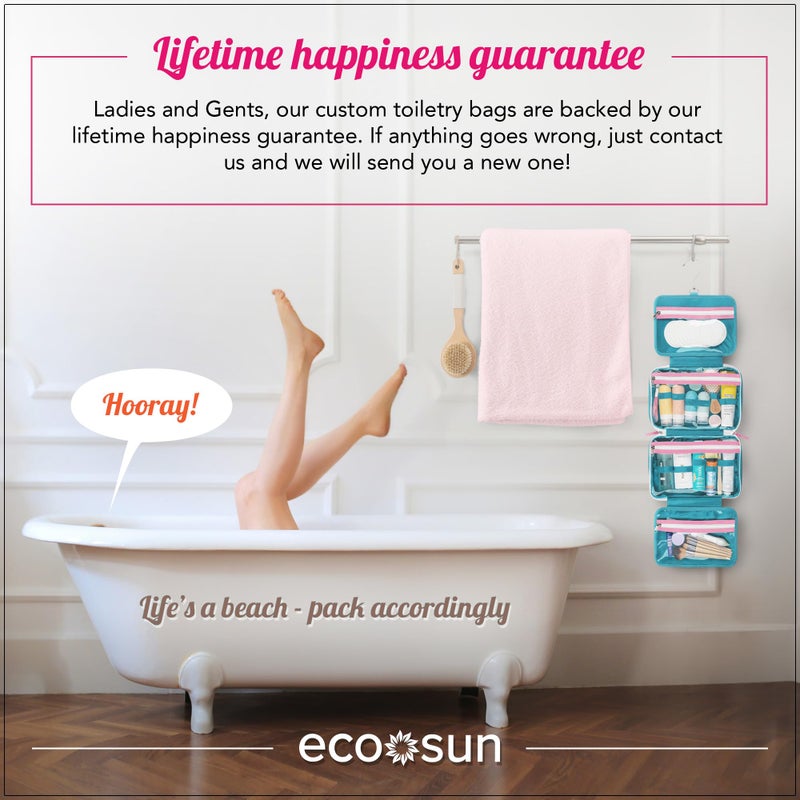 Eco Sun Hanging Travel Toiletry Bag â€” Designed in Hawaii â€” Water-resistant Travel Organizer for Bathroom Accessories - Image 4