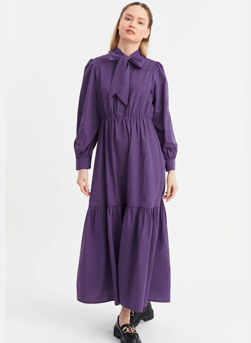 Xanzad Puff Sleeve Tiered Dress