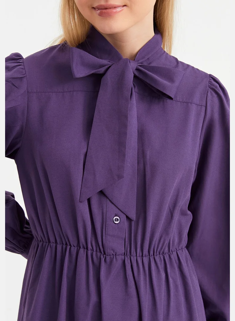 Xanzad Puff Sleeve Tiered Dress