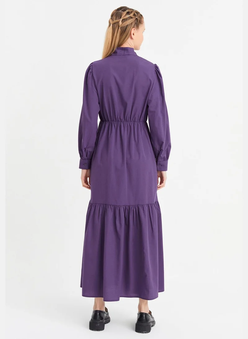 Xanzad Puff Sleeve Tiered Dress
