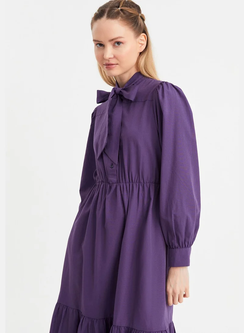 Xanzad Puff Sleeve Tiered Dress