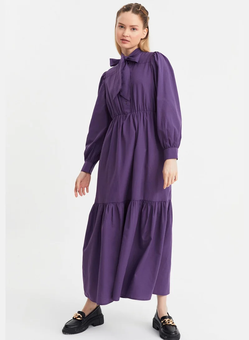 Xanzad Puff Sleeve Tiered Dress
