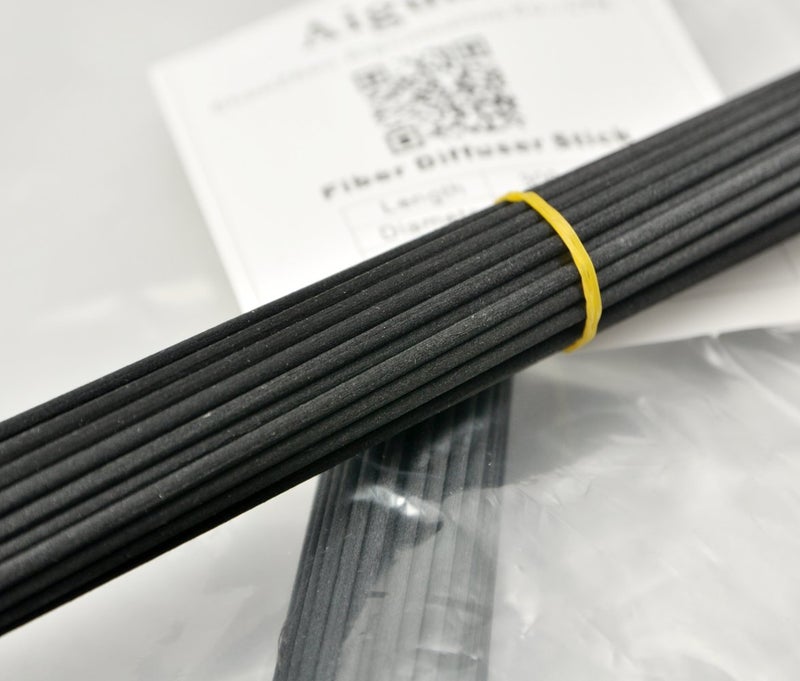 Ougual أوجوال 100 قطعة عصي استبدال معطر الهواء من الألياف (12" × 3 مم، أسود) - Image 4