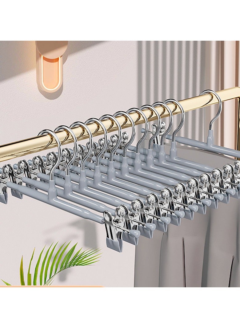 10 Pants Racks, Double-Layer Pants Clips, Home Hangers, Pants Hanging Special Non Marking Anti Slip Storage Artifact 