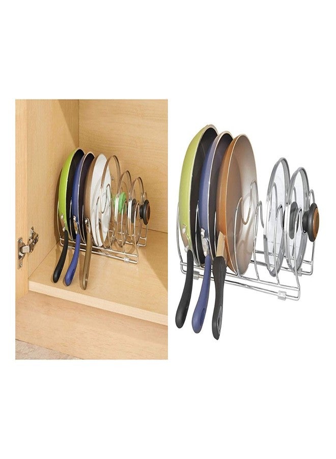 إنترديزاين خزانة تخزين أواني الطهي من آي ديزاين إنتر ديزاين، 13 مقلاة، كروم كلاسيكو، 13 بوصة، 33.5 × 16.1 × 13.13 سم، منظم أواني أفقي - Image 4