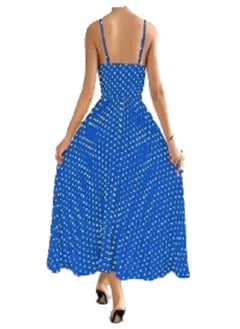 MANIKAN MANIKAN Women’s Home Dress Long with Thin Stripes and Polka Dot Pattern  - Image 2