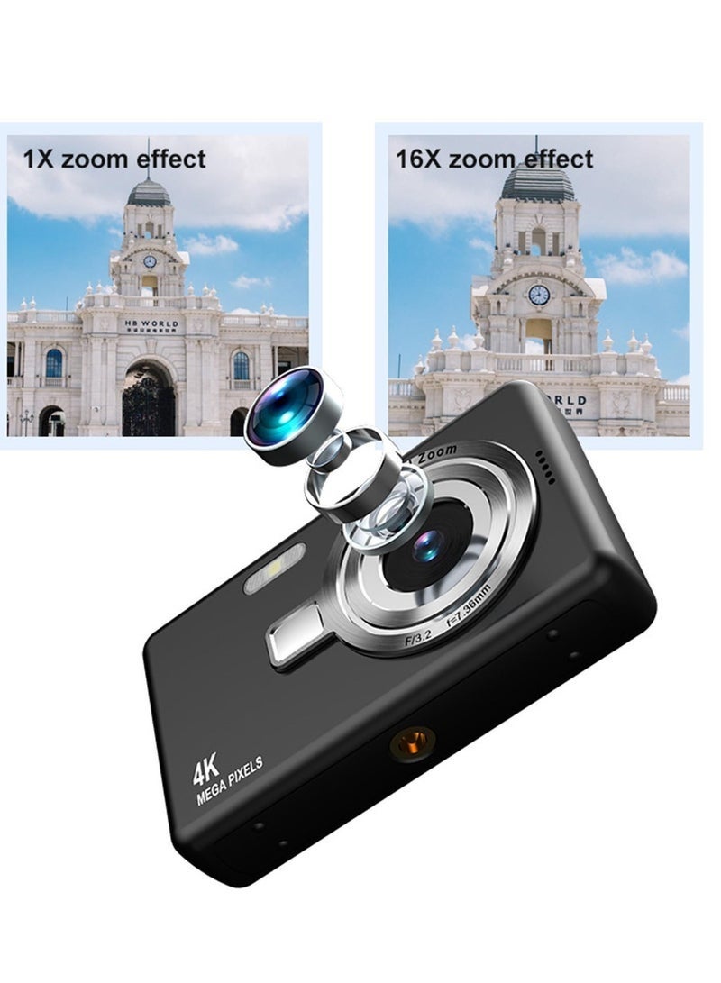 ASIV Digital Camera for Kids, Anti Shake Video Camera with 16X Zoom & 1080P, Point and Shoot Camera 32GB TF Card, Compact Small Camera for Boys Girls, Black - Image 2