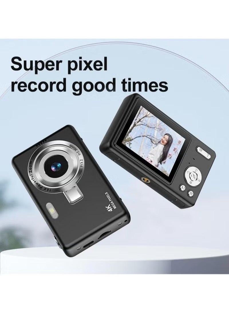 ASIV 4K Digital Camera | Anti-Shake Camcorder | 16x Optical Zoom | 1080P HD Video | 32GB TF Card | Portable Black Point-and-Shoot Camera - Image 4