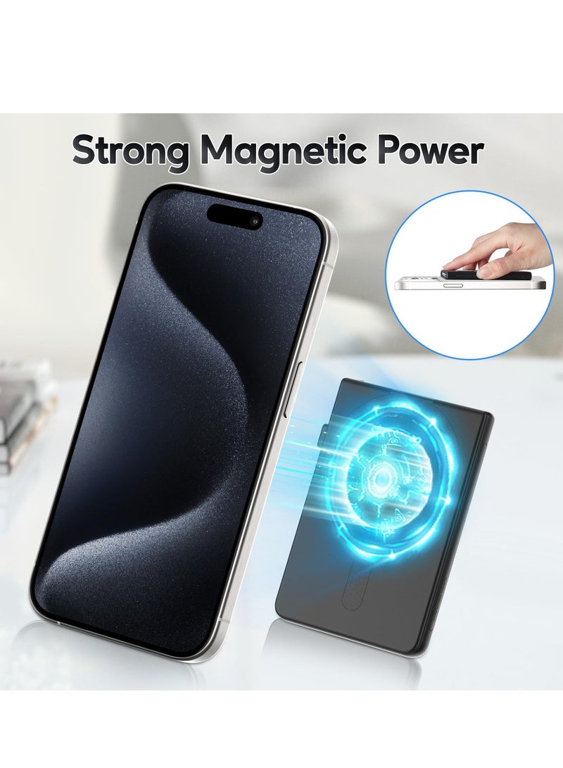 Excefore Magnetic Wallet Compatible with Magsafe, Slim Pop-up Card Holder with Anti-drop Safety Lock, Credit Card Sleeves for iPhone 15/14/13/12 Series(Black) - Image 3