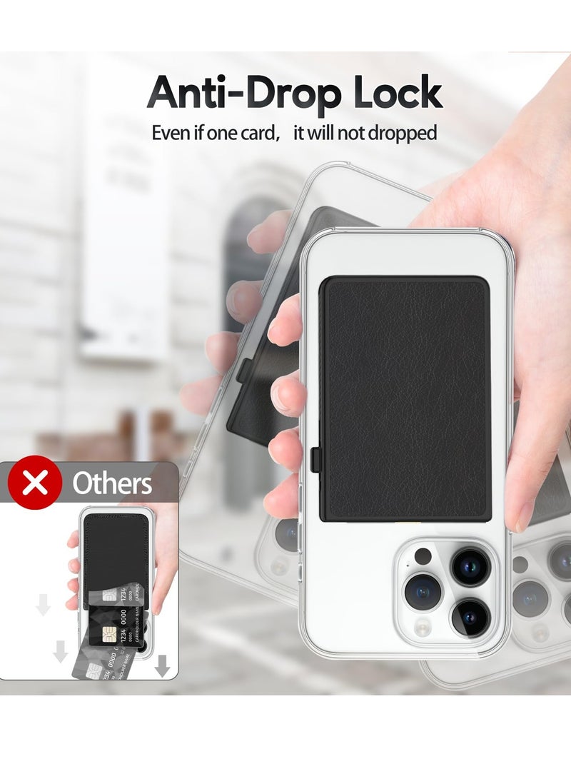 Excefore Magnetic Wallet Compatible with Magsafe, Slim Pop-up Card Holder with Anti-drop Safety Lock, Credit Card Sleeves for iPhone 15/14/13/12 Series(Black) - Image 5