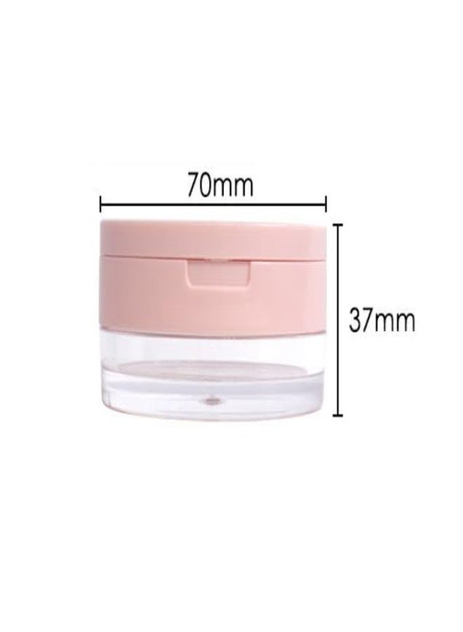 Feilguee Plastic Empty Travel Small Loose Powder Compact Loose Powder Containers 20 ml(0.67 oz) Leak-free Reusable Plastic Powder Container, DIY Makeup Powder Container with Sponge Puff - Image 2