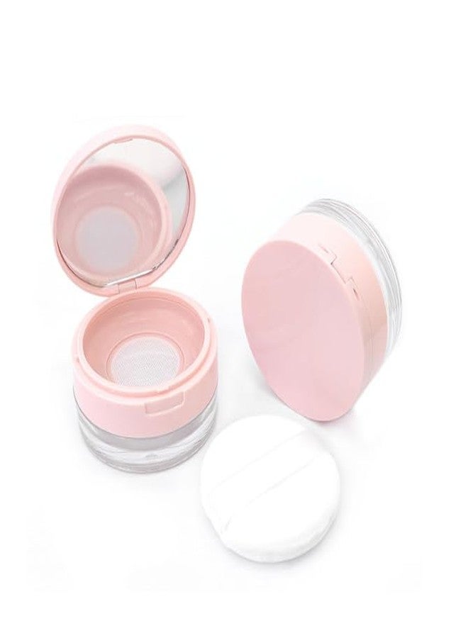 Feilguee Plastic Empty Travel Small Loose Powder Compact Loose Powder Containers 20 ml(0.67 oz) Leak-free Reusable Plastic Powder Container, DIY Makeup Powder Container with Sponge Puff - Image 5