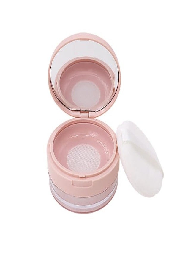 Feilguee Plastic Empty Travel Small Loose Powder Compact Loose Powder Containers 20 ml(0.67 oz) Leak-free Reusable Plastic Powder Container, DIY Makeup Powder Container with Sponge Puff - Image 1