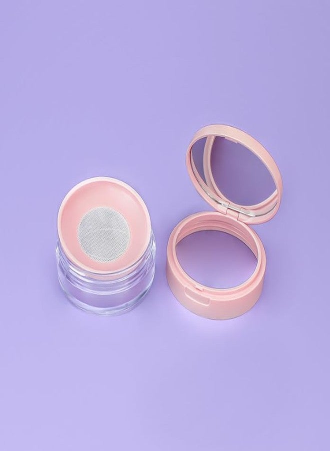 Feilguee Plastic Empty Travel Small Loose Powder Compact Loose Powder Containers 20 ml(0.67 oz) Leak-free Reusable Plastic Powder Container, DIY Makeup Powder Container with Sponge Puff - Image 3