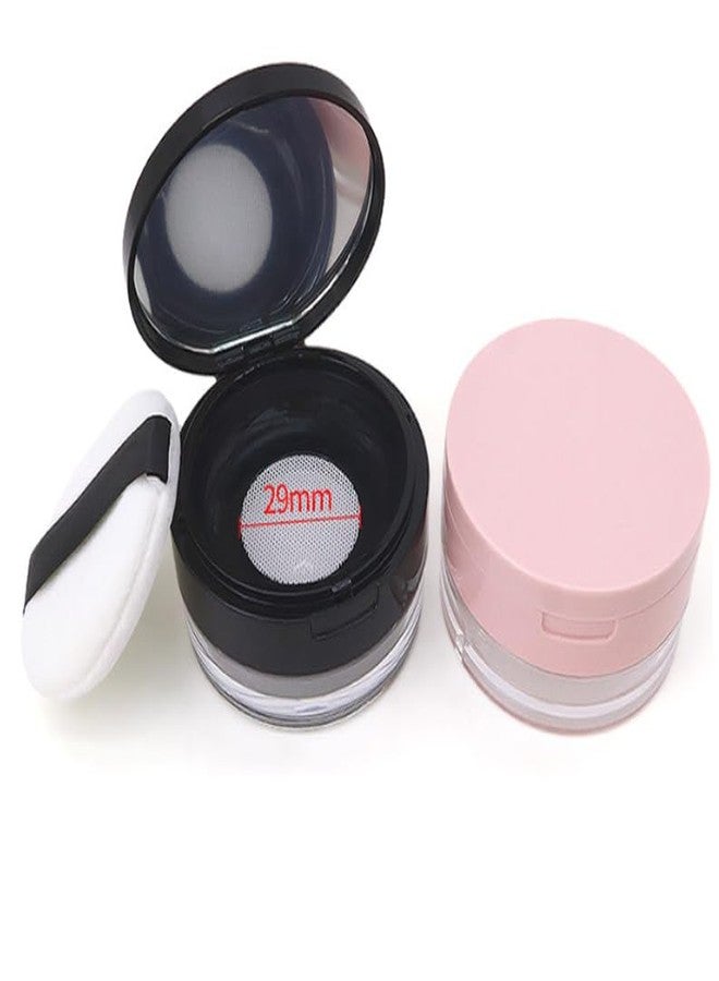 Feilguee Plastic Empty Travel Small Loose Powder Compact Loose Powder Containers 20 ml(0.67 oz) Leak-free Reusable Plastic Powder Container, DIY Makeup Powder Container with Sponge Puff - Image 4